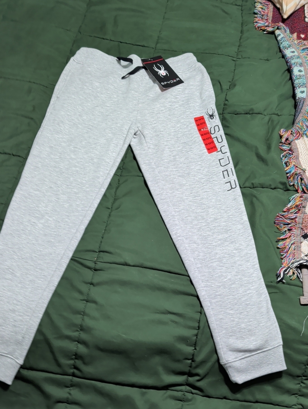Spyder Light Gray Men's Fleece Joggers with Logo